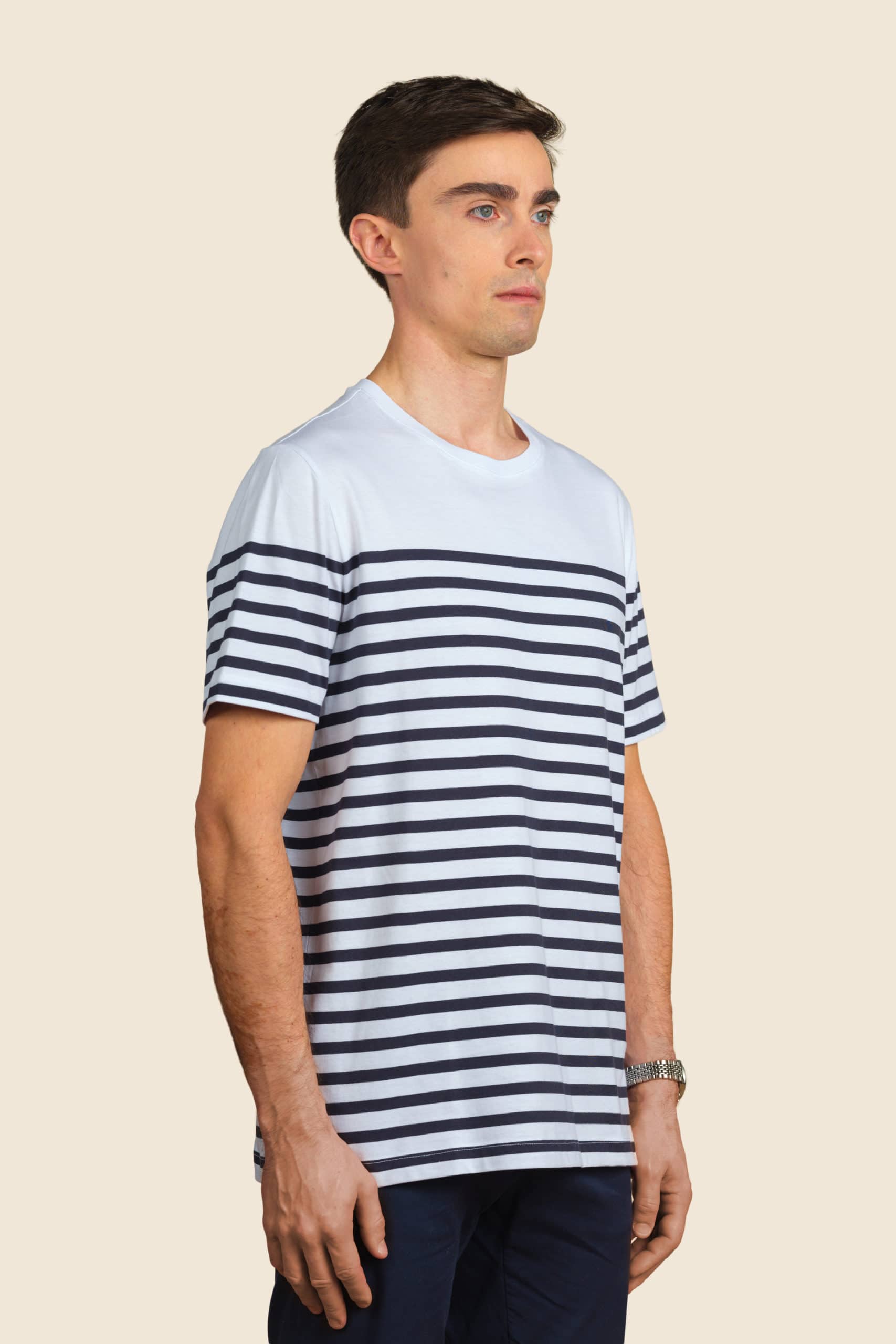 t-shirt bio marinière homme personnalisable - Icone Design
