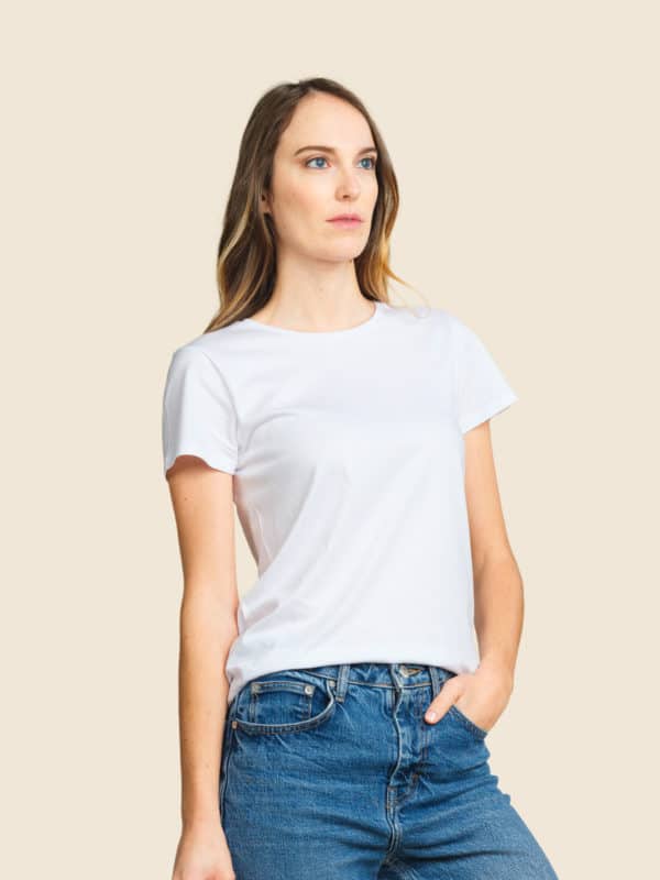 t-shirt bio léger blanc femme personnalisable - Icone Design