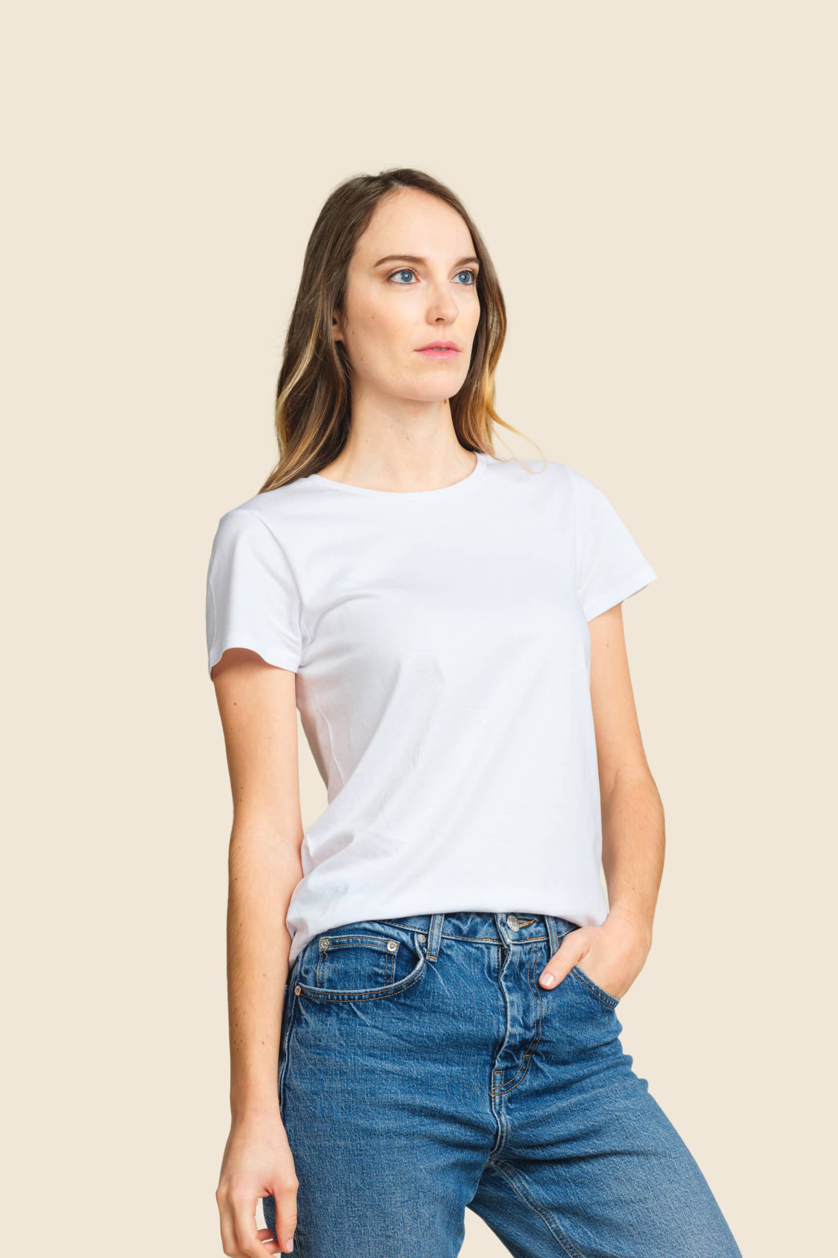 t-shirt bio léger blanc femme personnalisable - Icone Design
