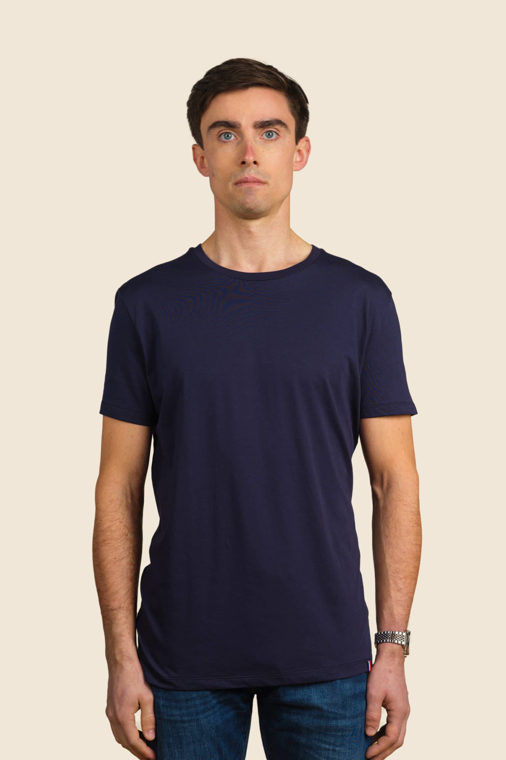 t-shirt bleu homme made in france personnalisable - Icone Design