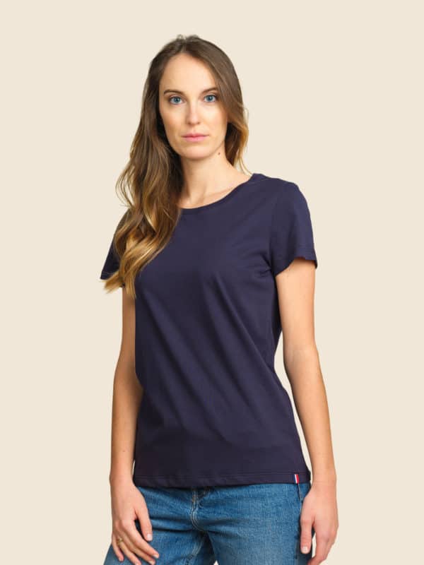 t-shirt bleu femme made in france personnalisable - Icone Design