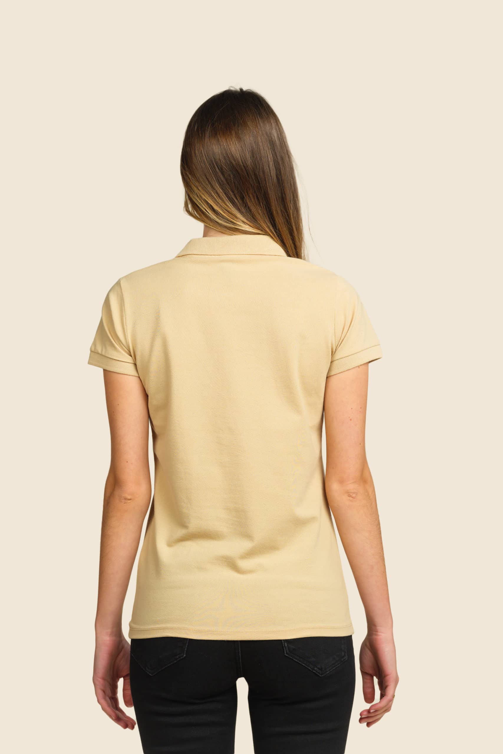 polo bio beige femme personnalisable - Icone Design